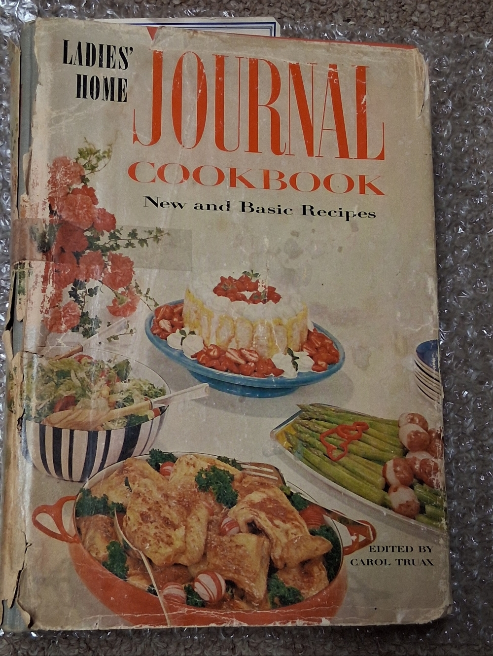 Vintage Ladies Journal Cookbook, 1960s Dust Cover "Intact" Bonus Ephemera Inside